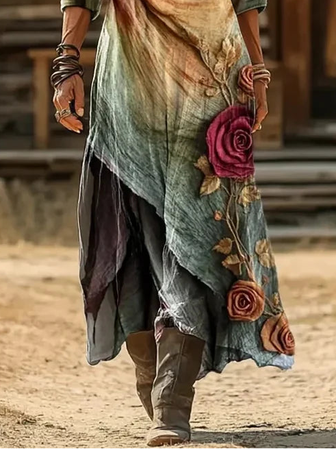 Waverly – Layered Floral Bohemian Maxi Dress