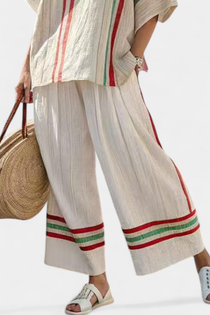 Marra – Boho Printed Blouse and Comfortable Wide-Leg Pants
