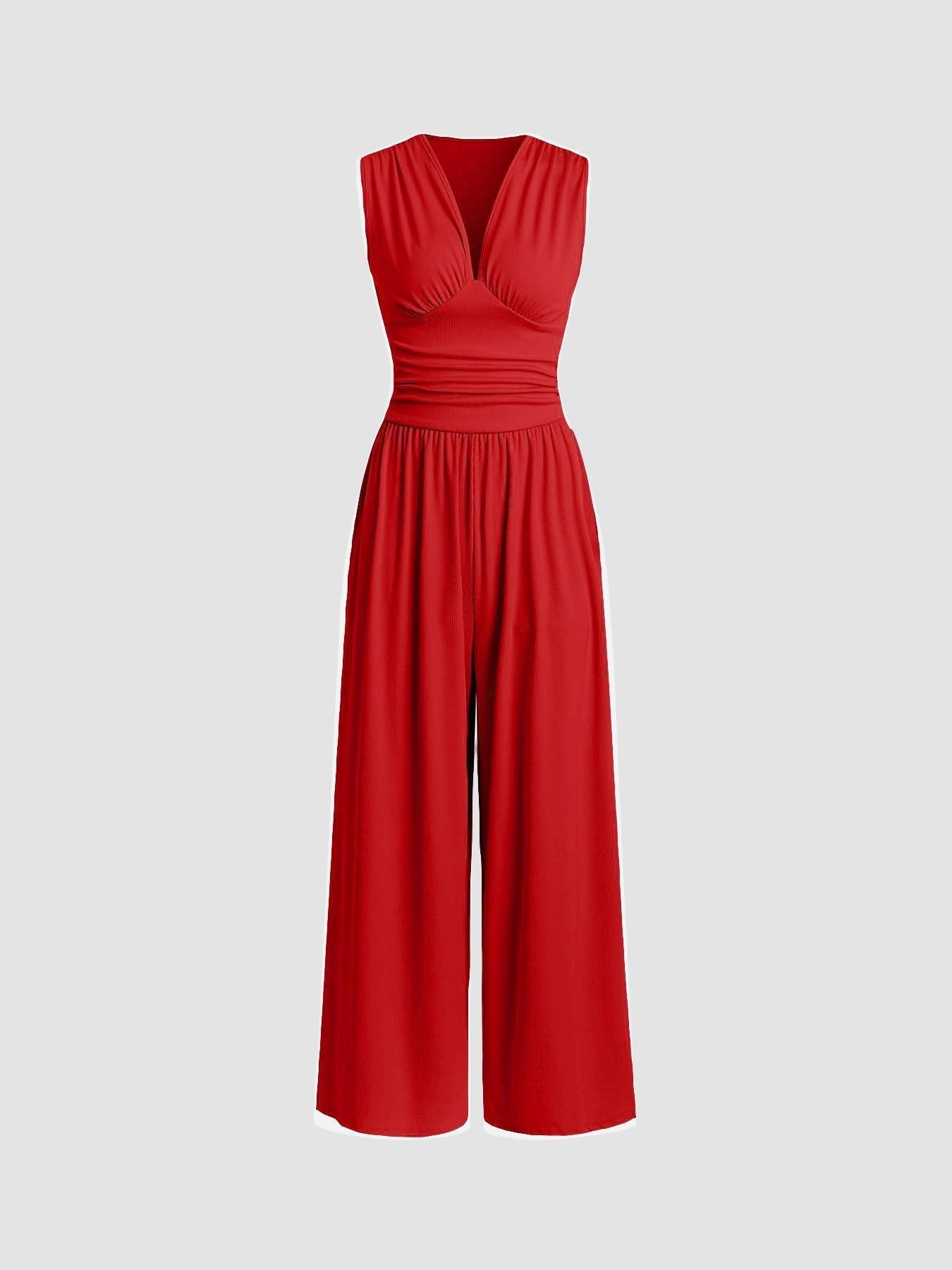 Victoria - Chic Sleeveless Wide-Leg Jumpsuit