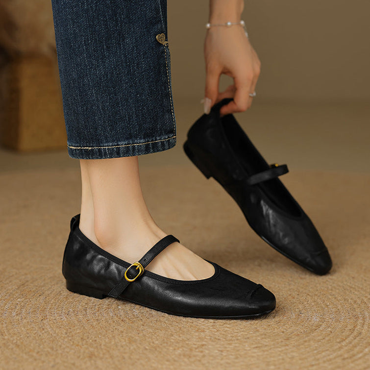Greta - Leather Flats