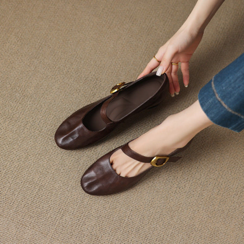 Samira - Round-Toe Mary Jane Flat