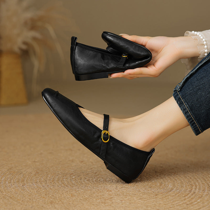 Greta - Leather Flats
