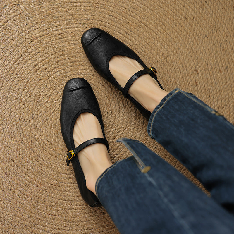 Greta - Leather Flats