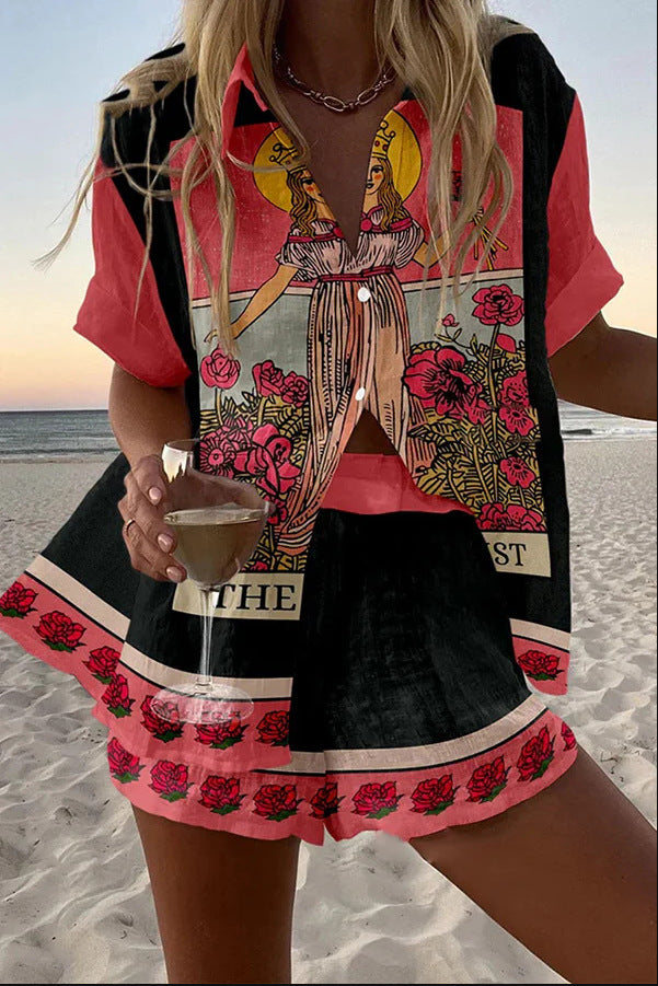 Seraphina – Blush Linen Short Set