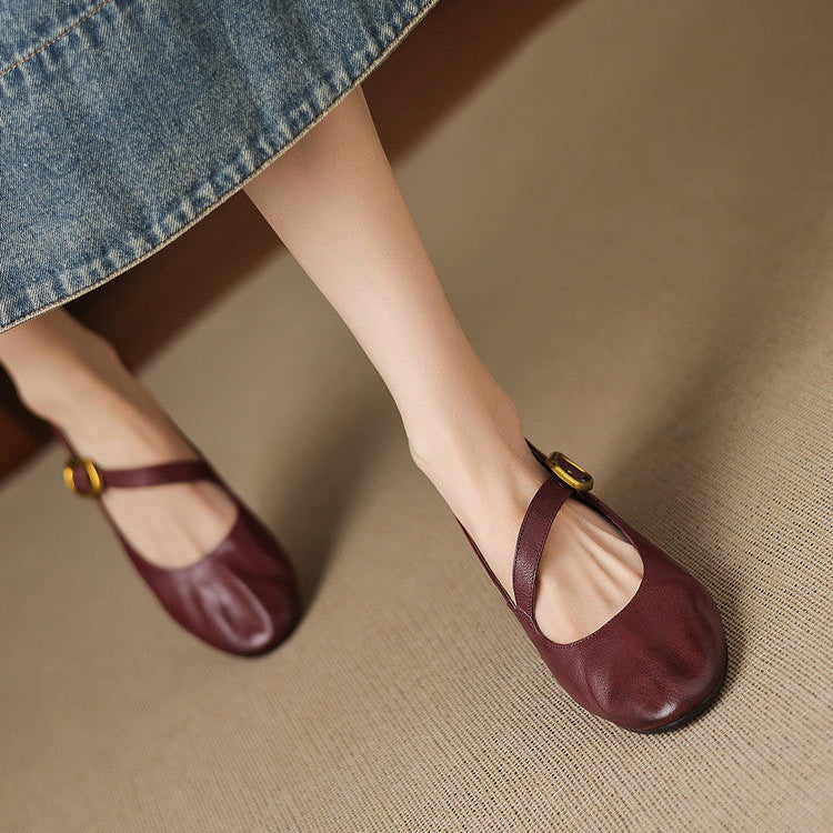 Samira - Round-Toe Mary Jane Flat