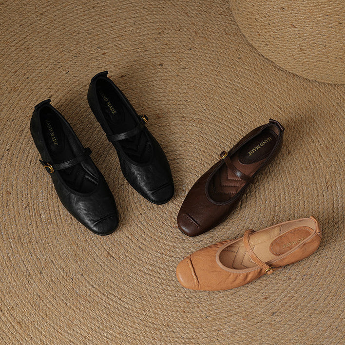 Greta - Leather Flats