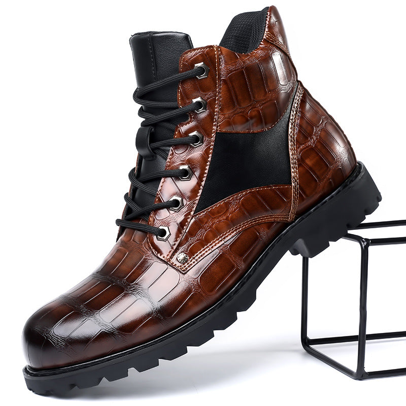 Dante - Croc Leather Boots