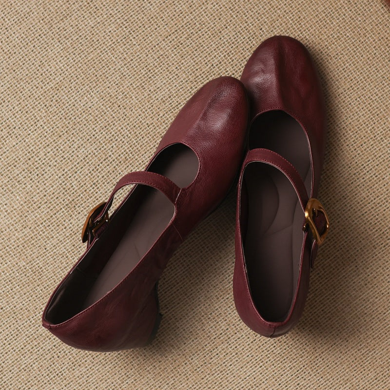 Samira - Round-Toe Mary Jane Flat