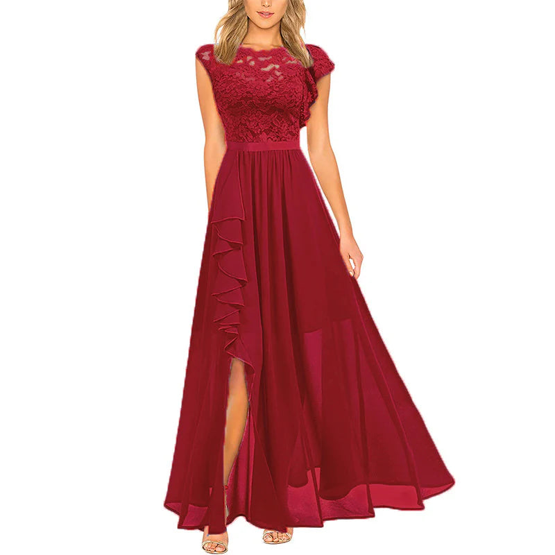 Shanina - Elegant Lace Slit Dress