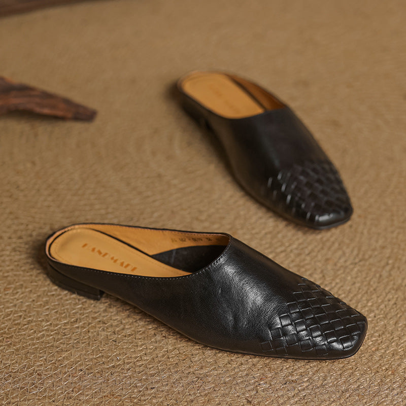 Mindy - Genuine Leather Square-Toe Sandals