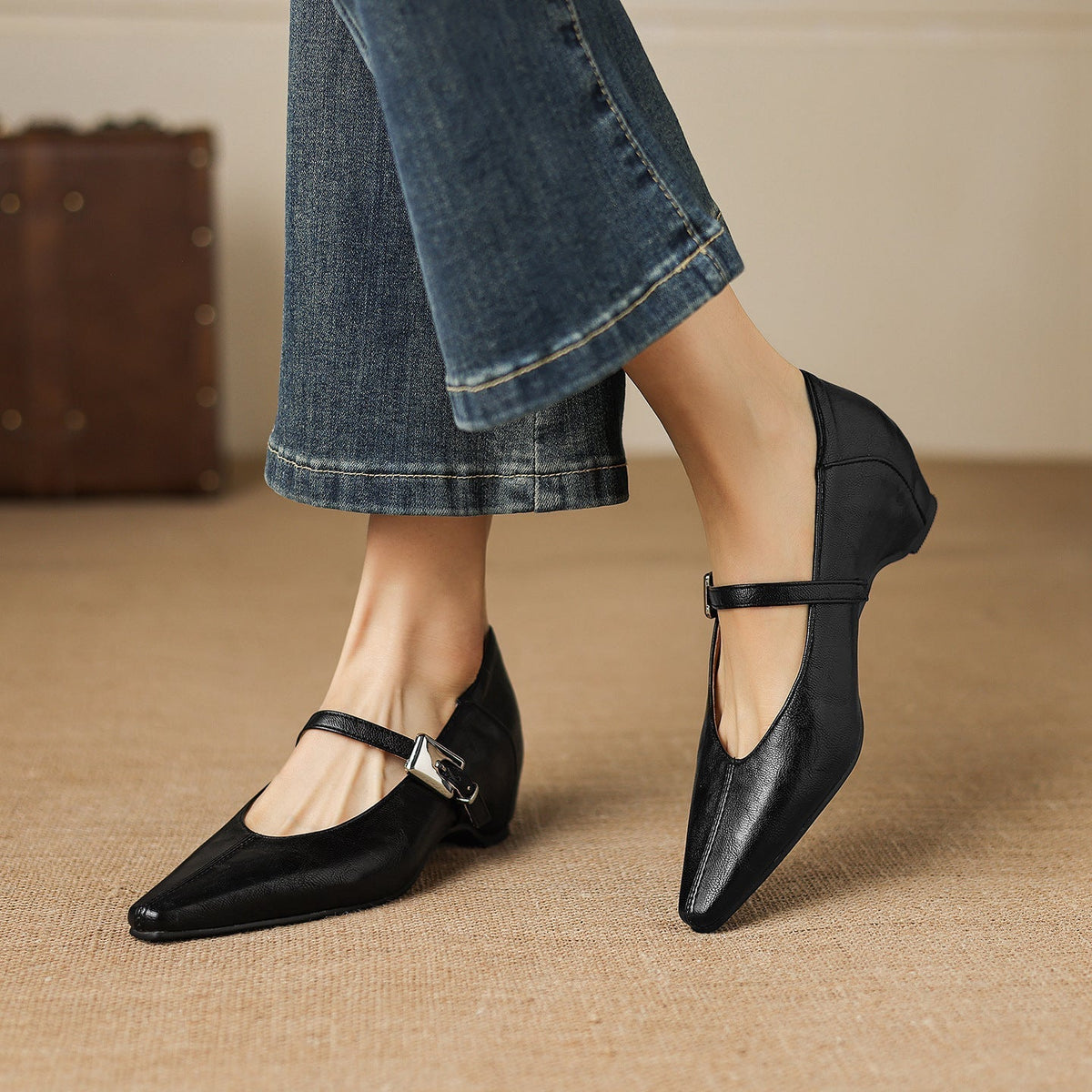 Quincy - Pointed-Toe Mary Jane Flat