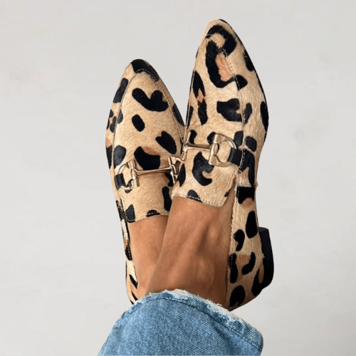 Athena – Stylish Pointed Loafers with Print