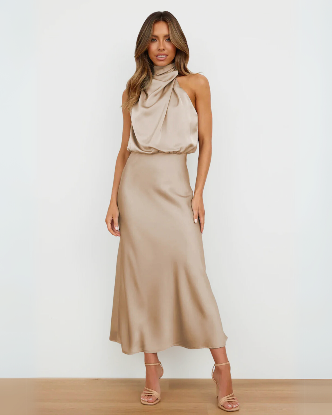 Anna - Quentin Dress Sahara Draped