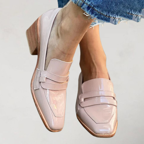 Andie – Pink Patent Loafers with High Heels