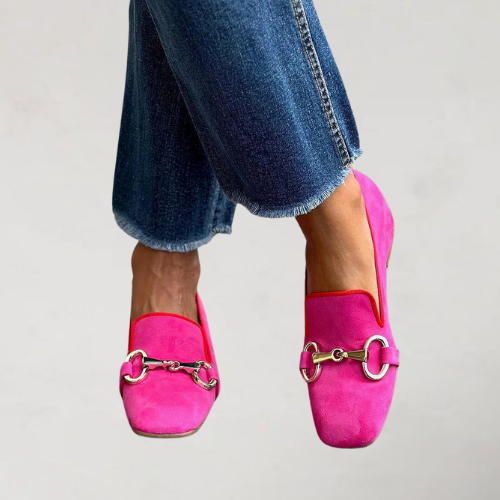 Sara – Slip-On Loafers with Metal Buckle