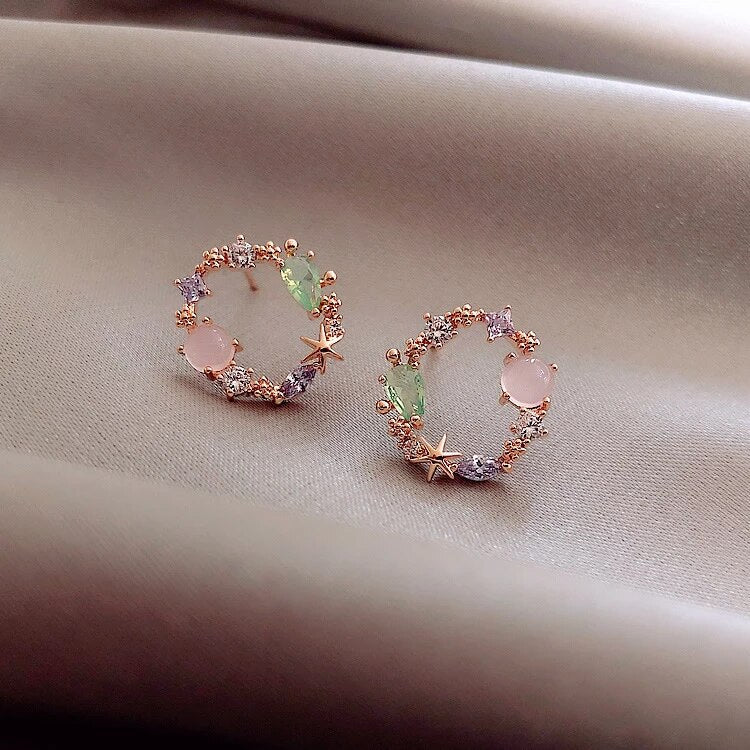 Aubrey – Rose Gold Earrings with Crystals