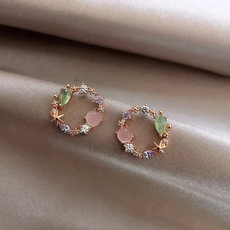 Aubrey – Rose Gold Earrings with Crystals