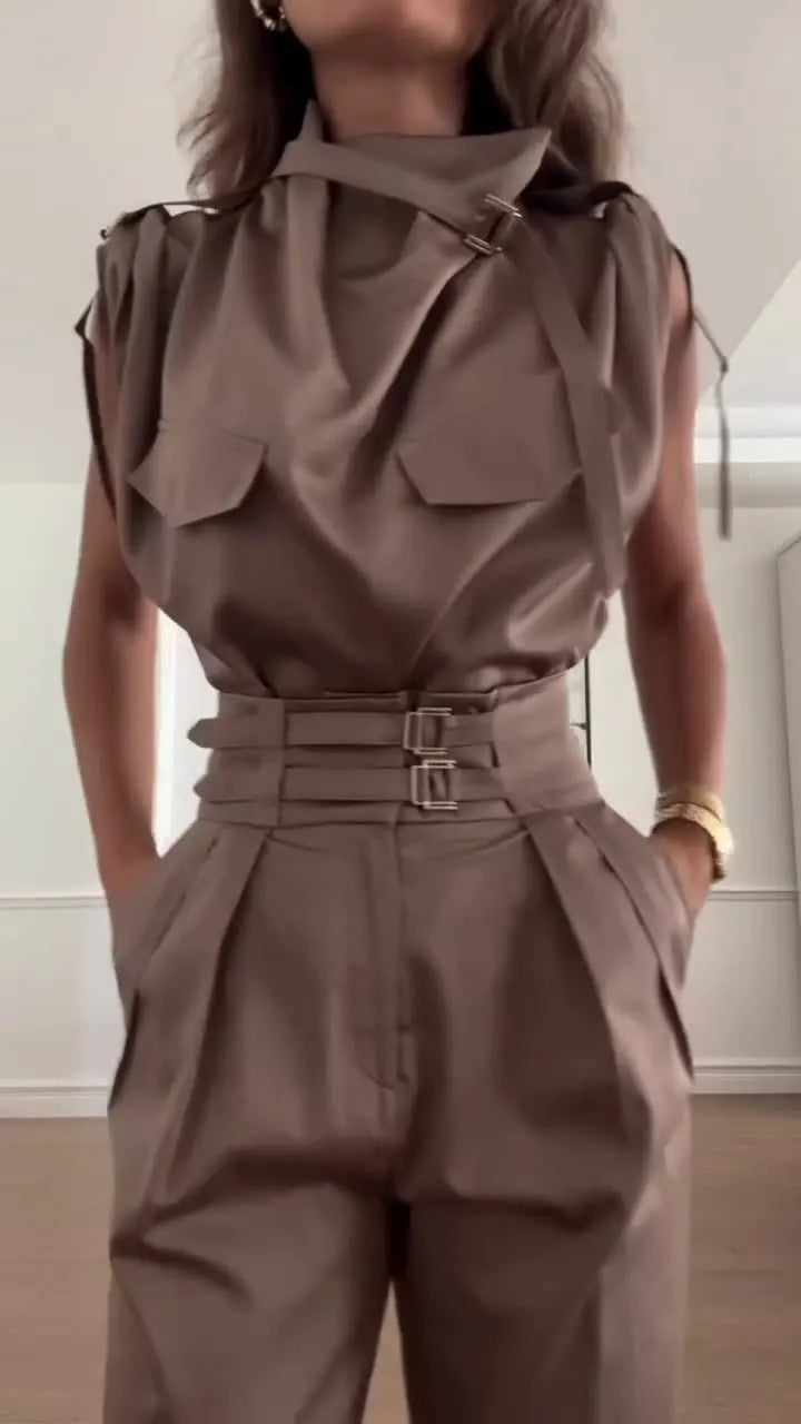 Lazzie – Tailored Blouse and Pants Set