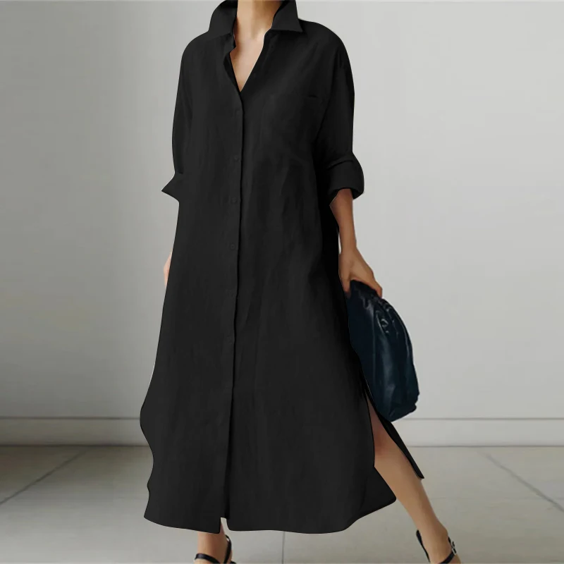 Lena - Casual Oversized Shirt Dress