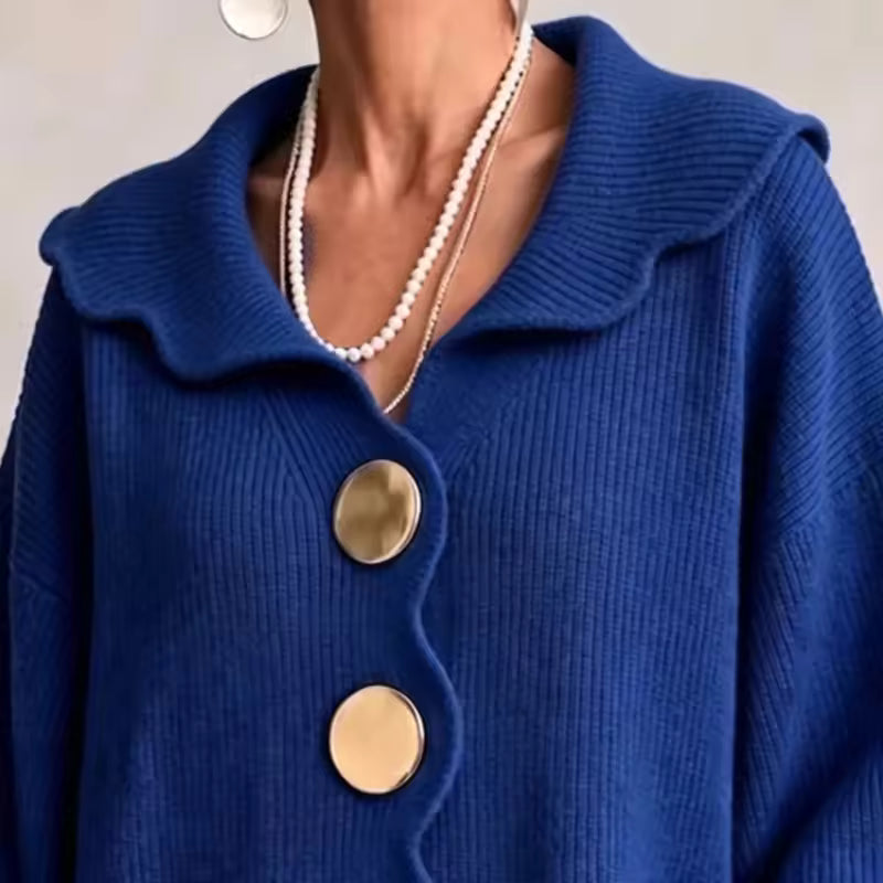 Elara - Ribbed Knit Button Cardigan