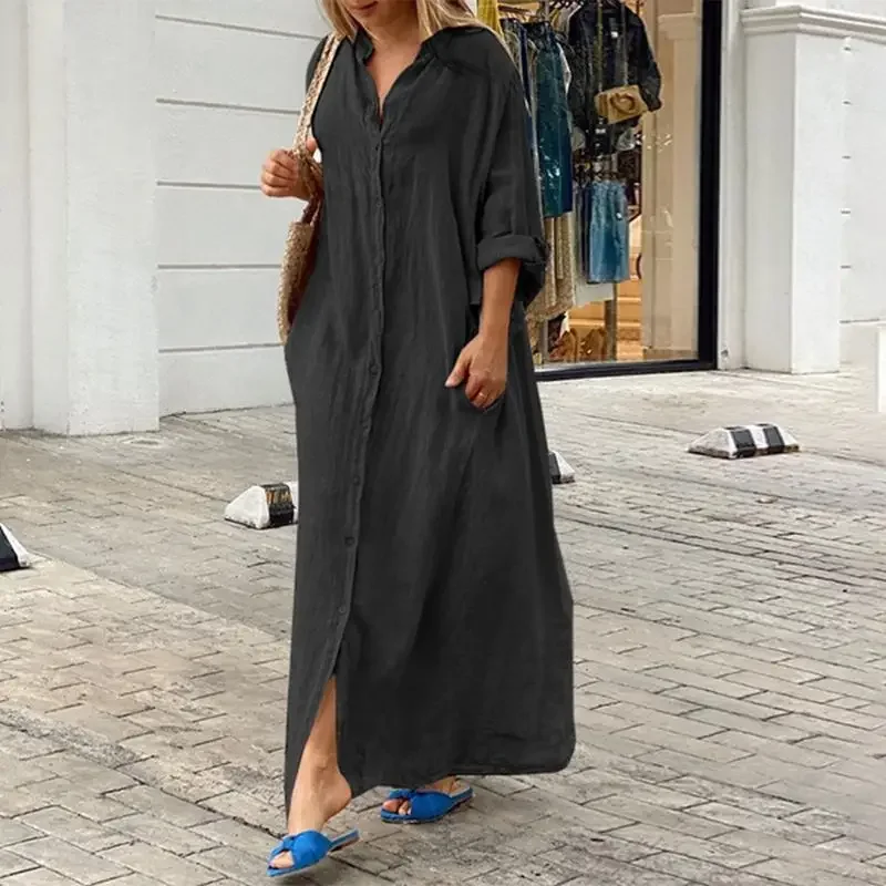 Lena - Oversized linen shirt dress