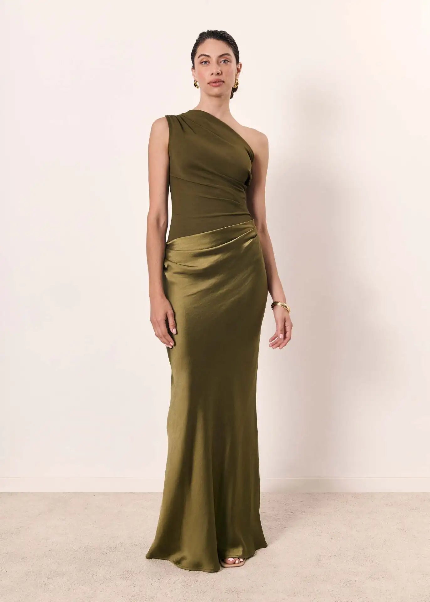 Sofie - One-Shoulder Satin Maxi Dress
