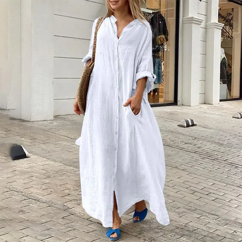Lena - Oversized linen shirt dress