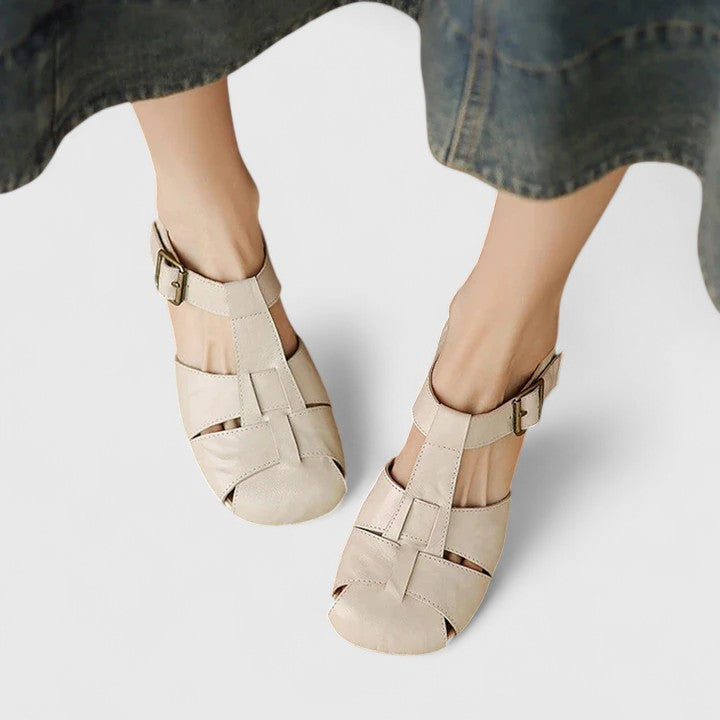 Madella – Elegant Leather Sandals with Block Heel