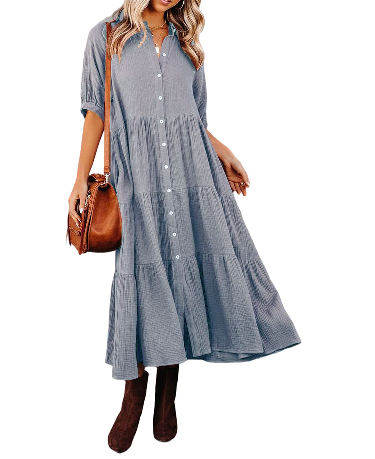 Lena - Luxurious ruffled shirt dress