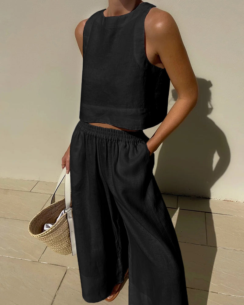 Artemis – Lightweight Summer Set with Flowing Pants and Structured Top