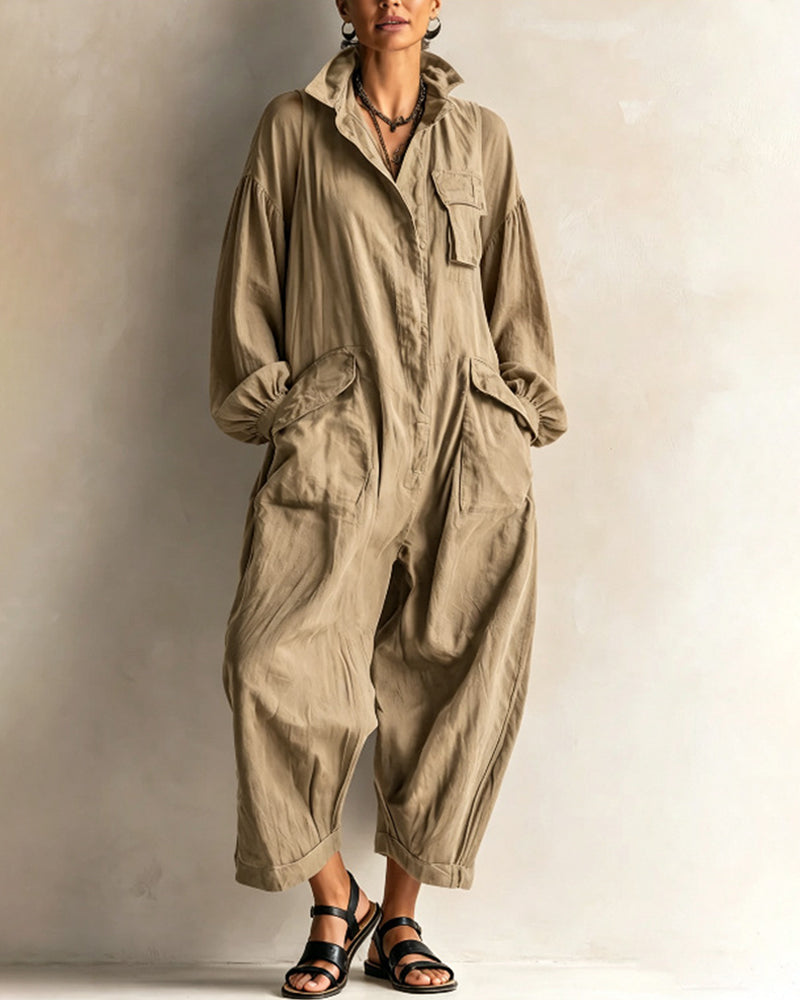 Kora - Relaxed Cargo Jumpsuit