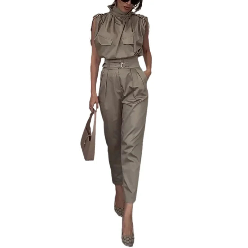 Lazzie – Tailored Blouse and Pants Set