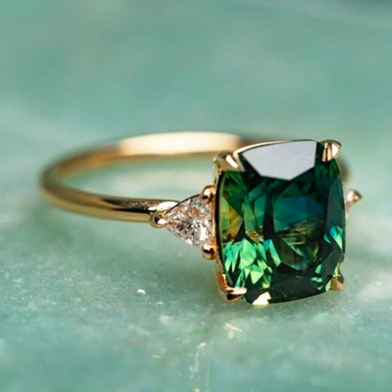 Cara - Green Zircon Ring in Gold