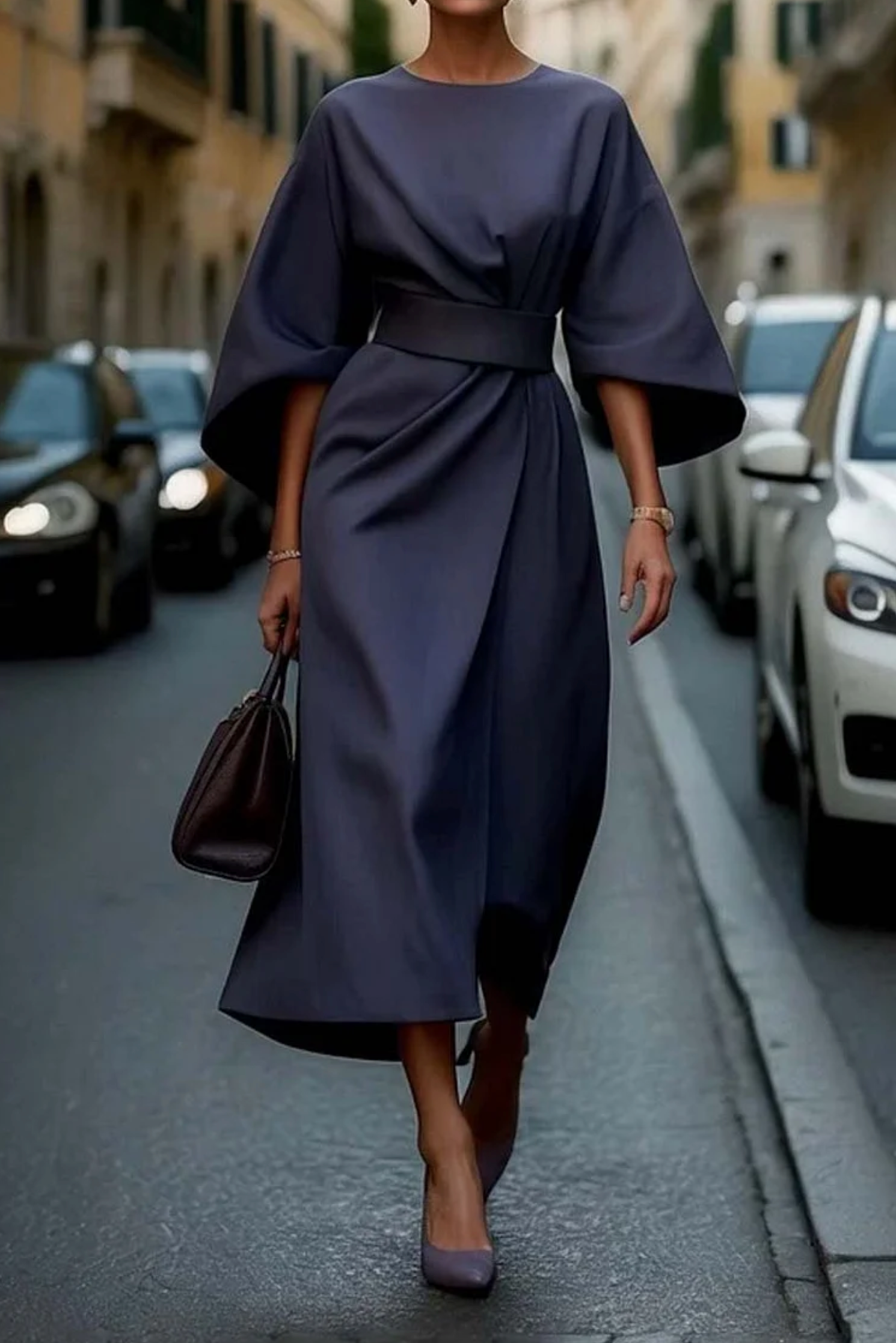 Aya - Elegant Lantern Sleeve Dress