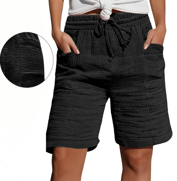 Bridgette - Relaxed Bermuda Shorts with Drawstring