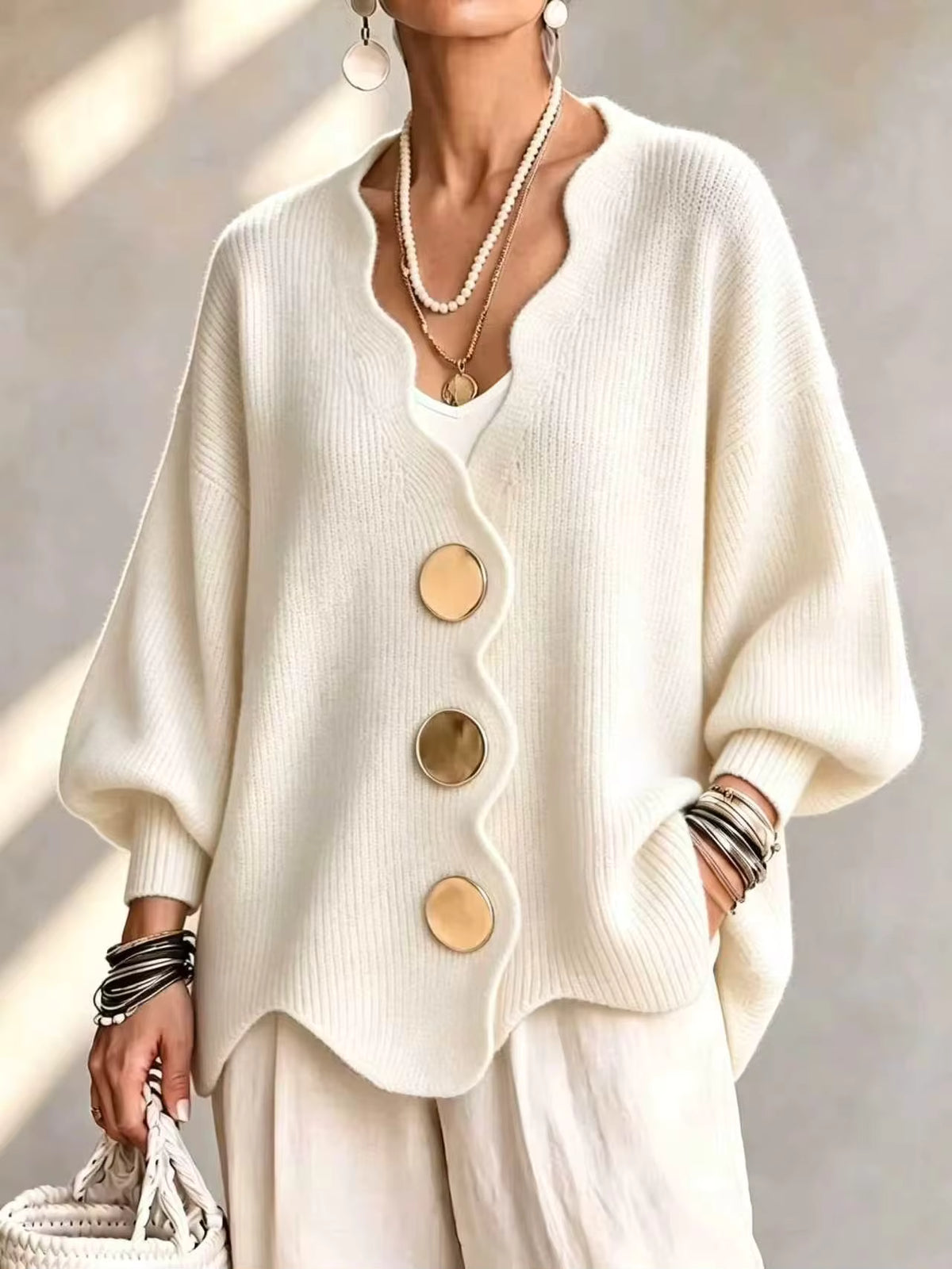 Madison - Loose Button Knit Cardigan