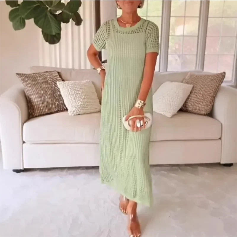 Sylvie - Crochet Overlay Dress Set