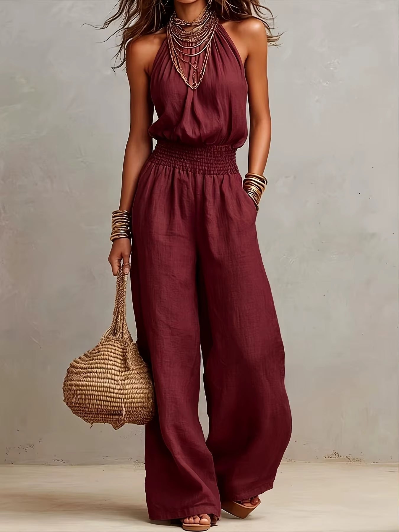 Casandra - Elegant Halter Jumpsuit