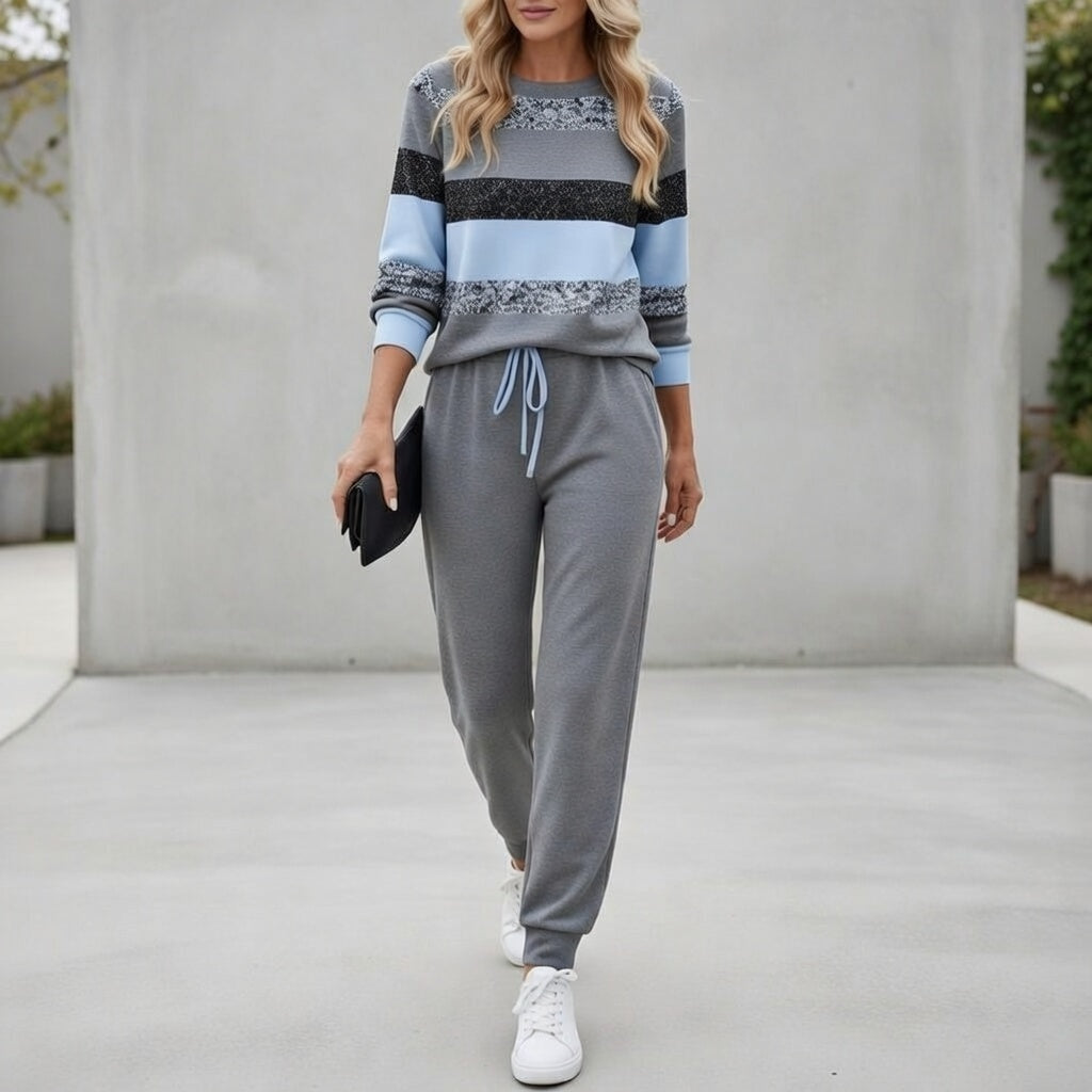 Josephine – Striped Lounge Set With Tapered Fit