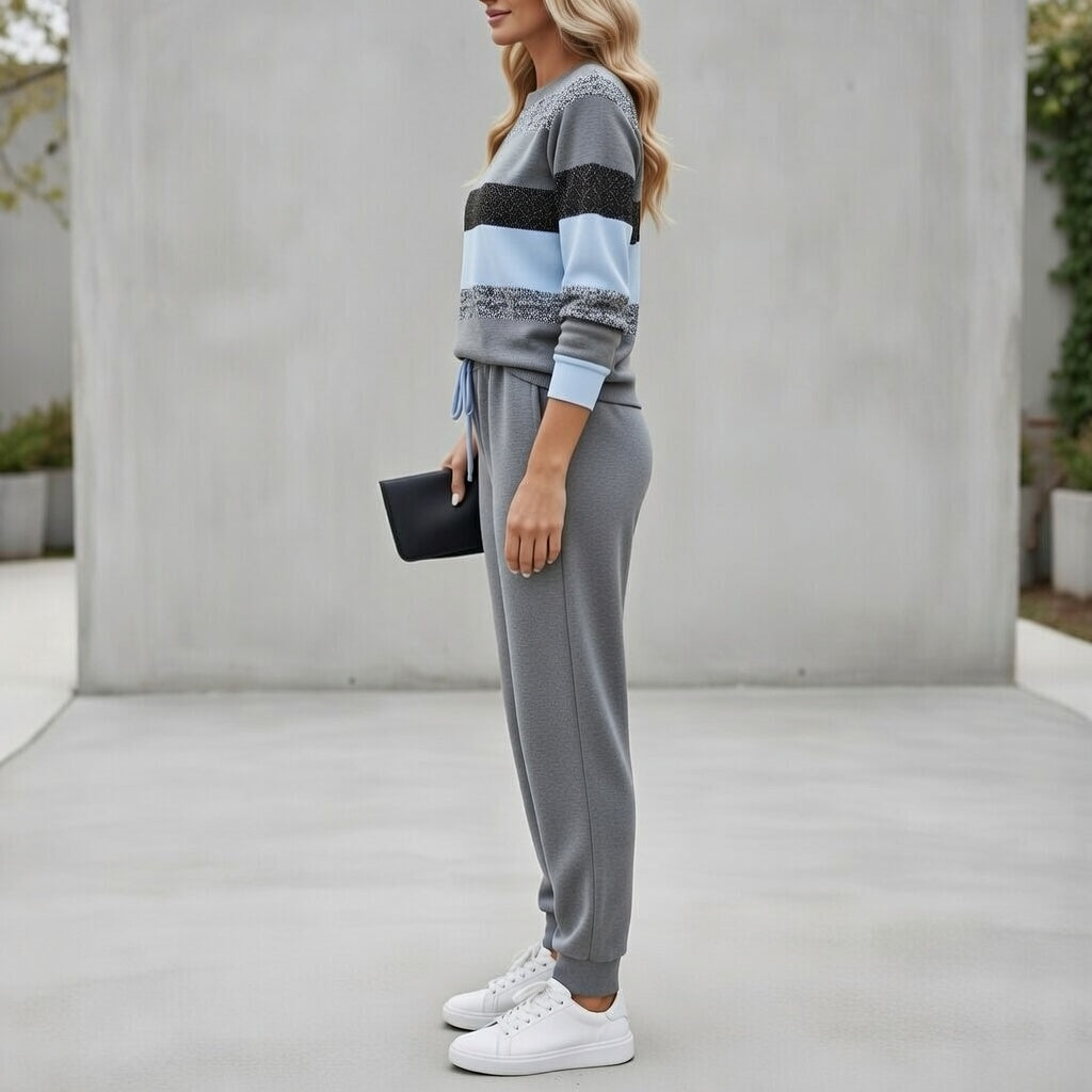 Josephine – Striped Lounge Set With Tapered Fit