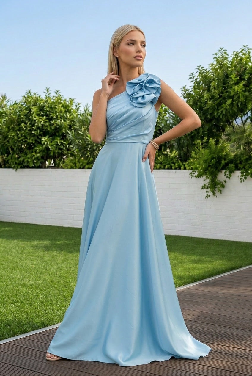 Quinn - One Shoulder Floral Couture Maxi Dress