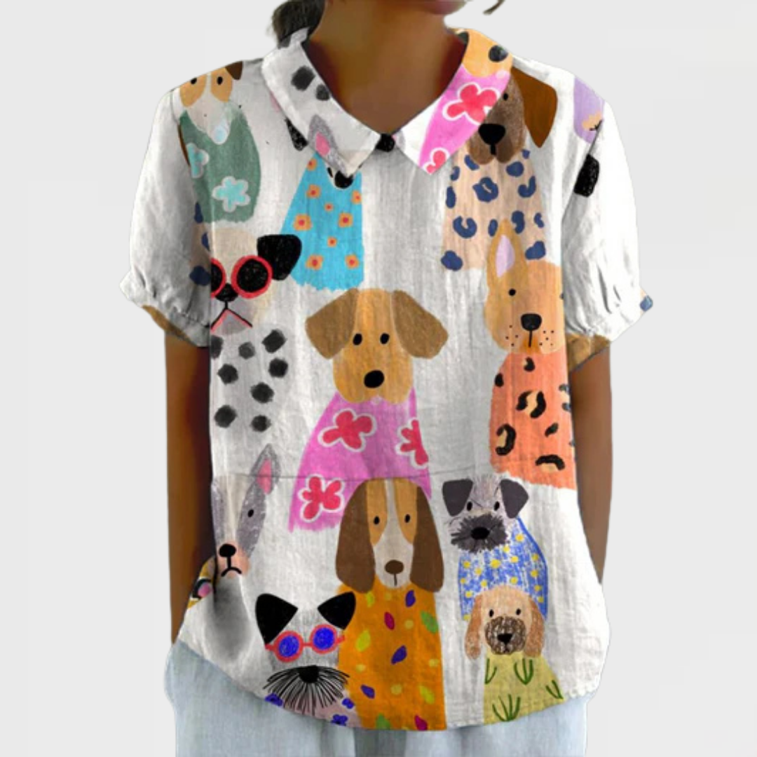 Tali - Dog Print Shirt