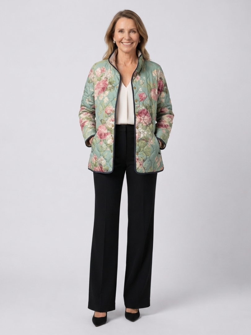 Jolie – Quilted Vintage Rose Jacket