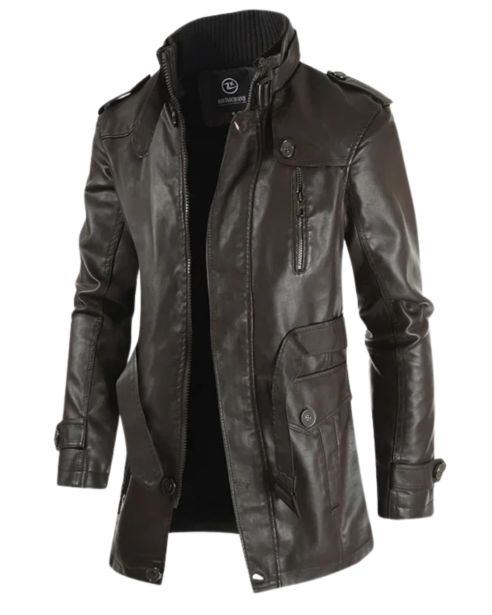 Axel - Elegant Long Leather Biker Jacket