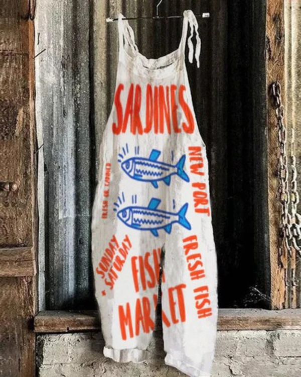 Trina – Lightweight Handcrafted Jumpsuit with Sardine Motif