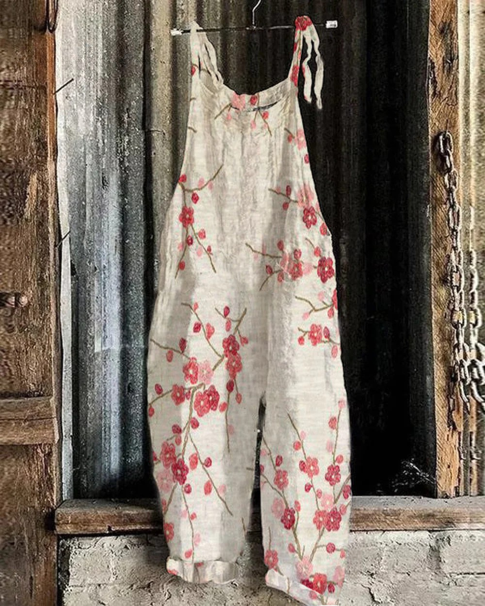 Quennie – Lightweight Handcrafted Jumpsuit with Cherry Blossoms