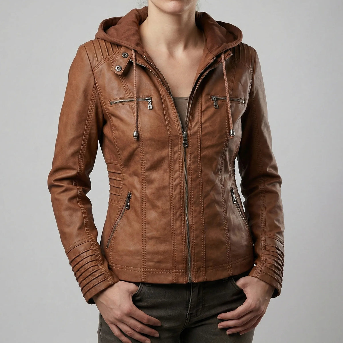 Ailany - Elegant Leather Jacket