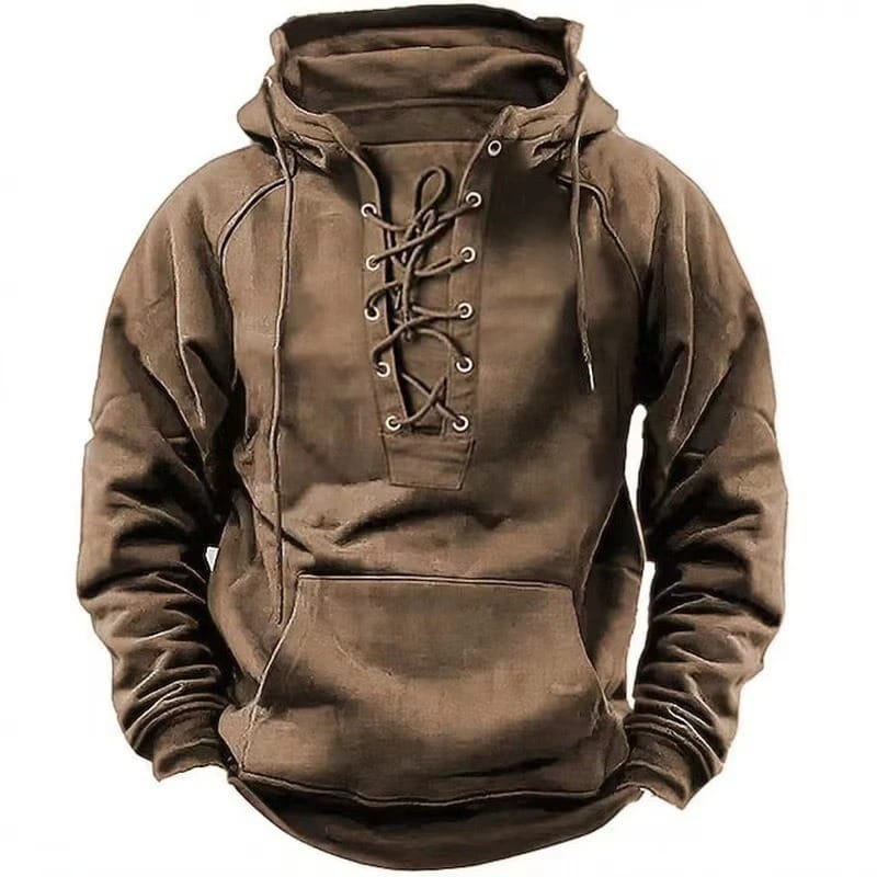 Drew – Lace-Up Fleece Hoodie