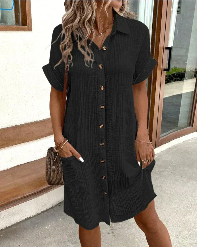 Lena - Oversized fabric polo dress