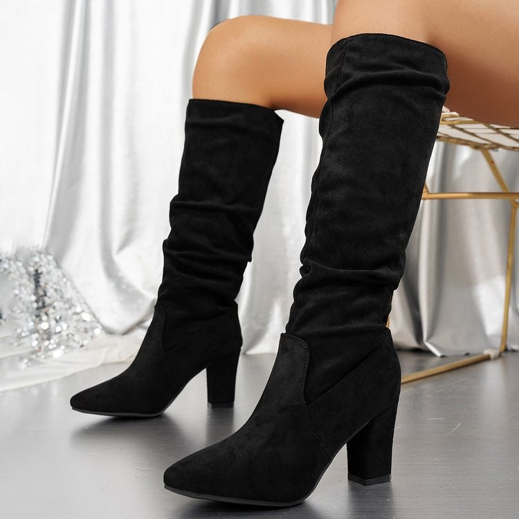 Danielle – Elegant High Heeled Suede Boots
